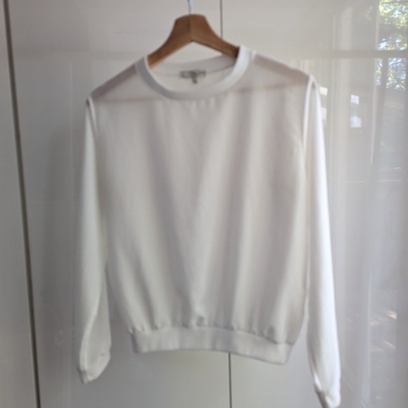 Oak + Fort Sheer White Blouse, O/S - Picture 2 of 4